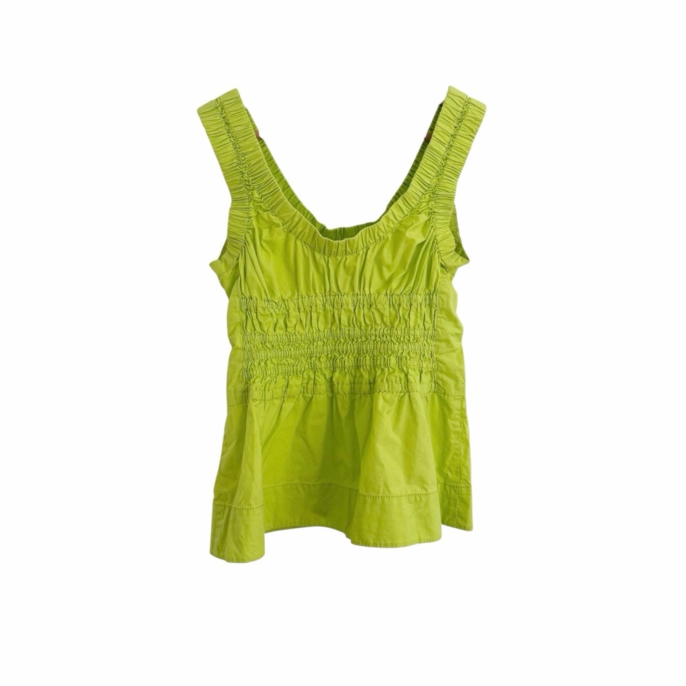 Proenza Schouler White Label Poplin Gathered Tank Top Green Apple - EUC, Size 6 - Picture 8 of 16